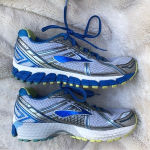 Brooks Adrenaline GTS 15 Womens Sz 9 Running Shoes Silver Blue 1201741B179 B6